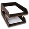 Dacasso Chocolate Brown Leather Double Legal-Size Trays AG-3421 - alternate 4